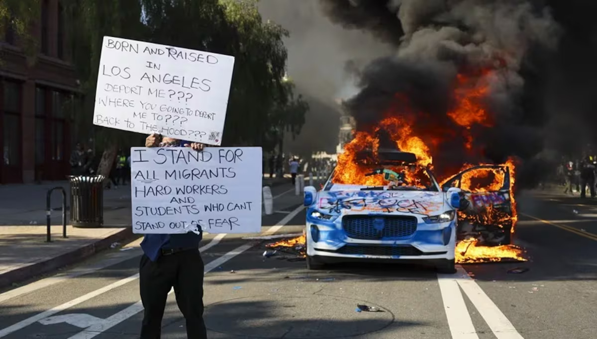 Protestas migrantes en las calles de Los Ángeles