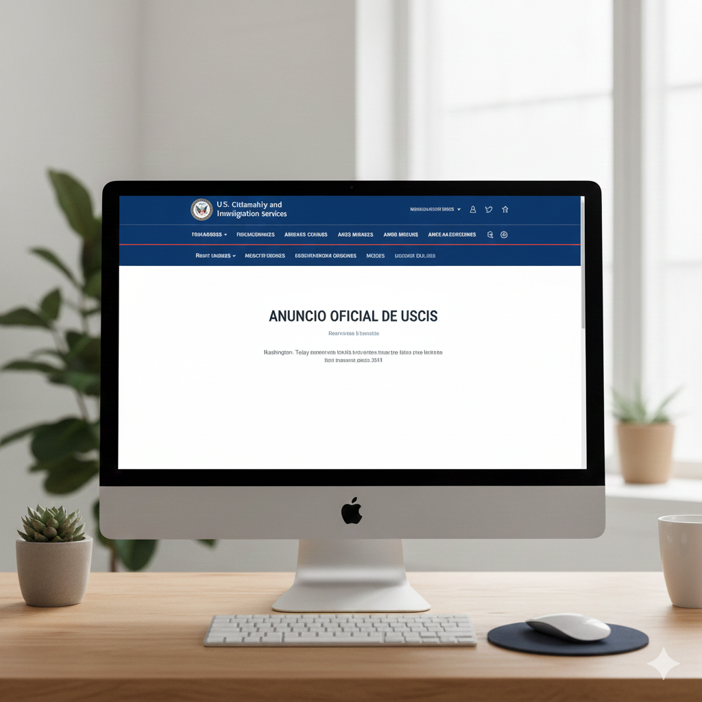 Noticia migratoria confirmada por USCIS.