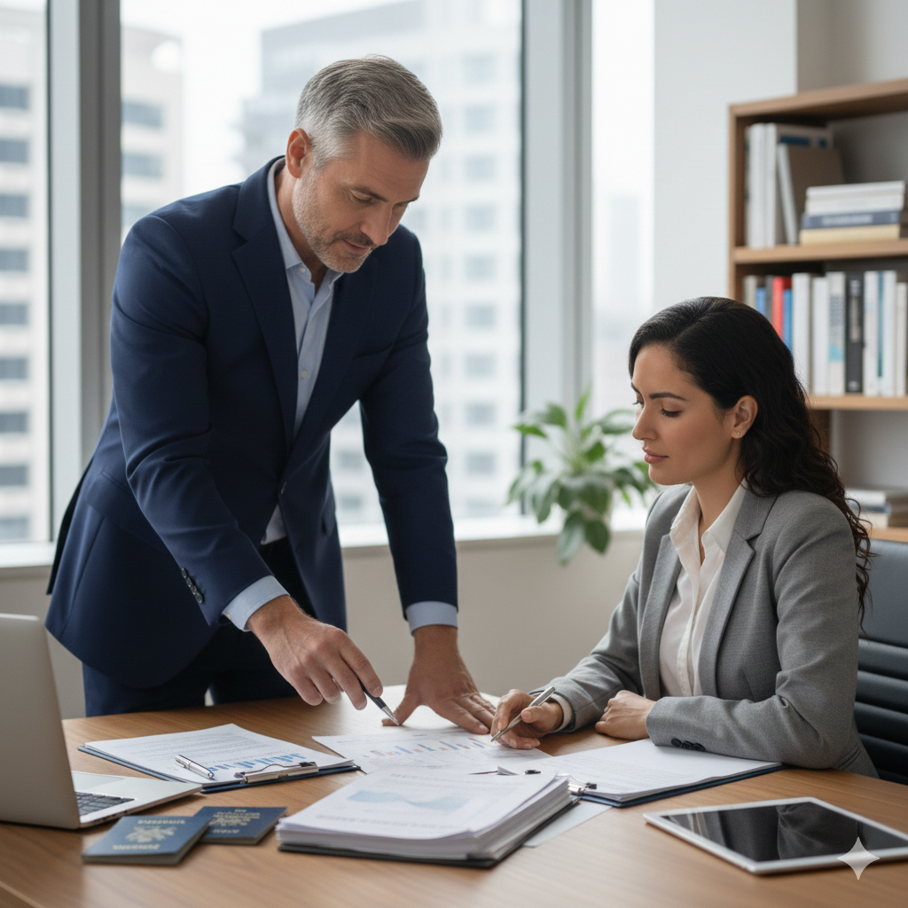 Ayuda para llenar un formulario migratorio en Adriana’s Immigration